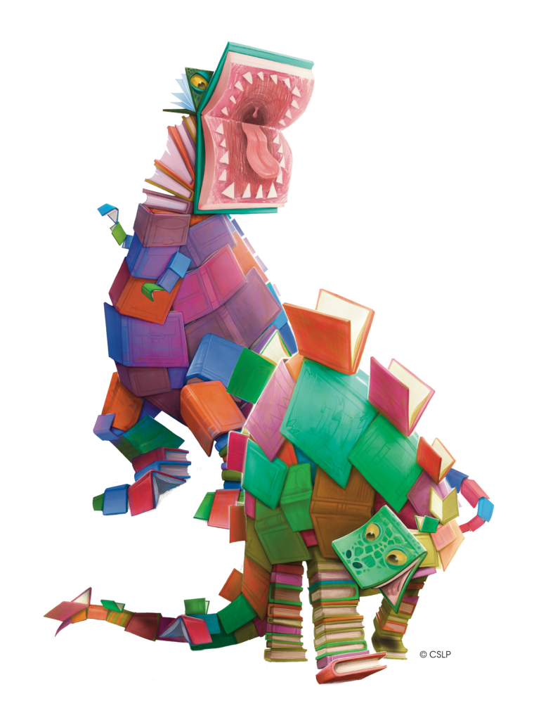 dinosaurs made out of books
