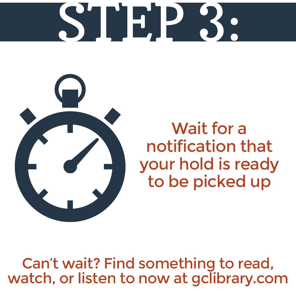 Wait for a notification that your hold is ready to be picked up.