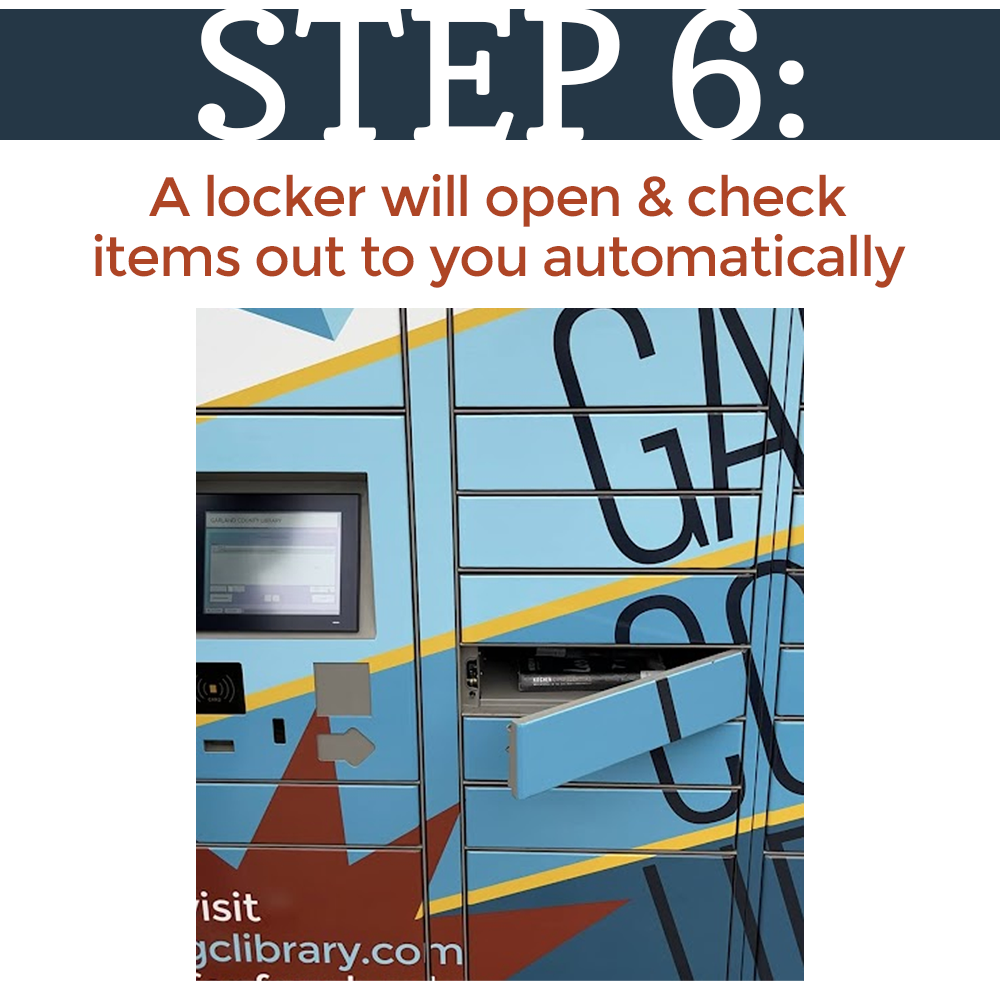 A locker will open & check items out to you automatically.